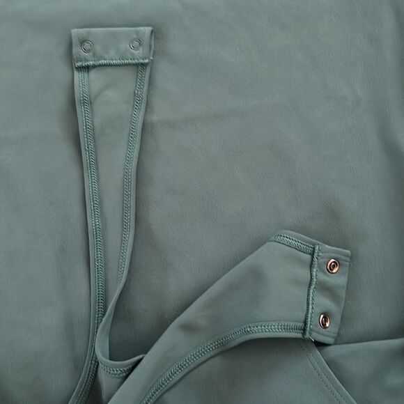 CRZ YOGA Cotton Crew Neck Short Sleeves Bodysuit, Borealis Green, Small, NWT - Picture 9 of 9